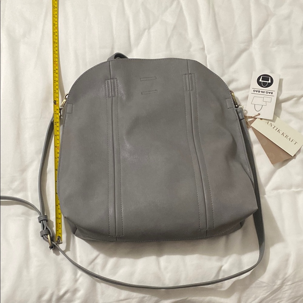Antik Kraft Charcoal Crossbody Bag-in-Bag Tote